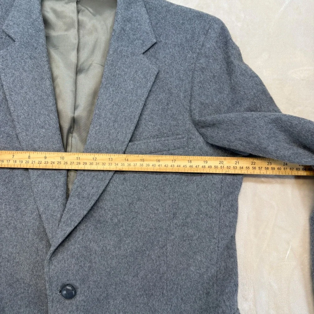 di Benedetto Sport Coat Mens 42 Grey Camel Hair Blend Two Button Blazer